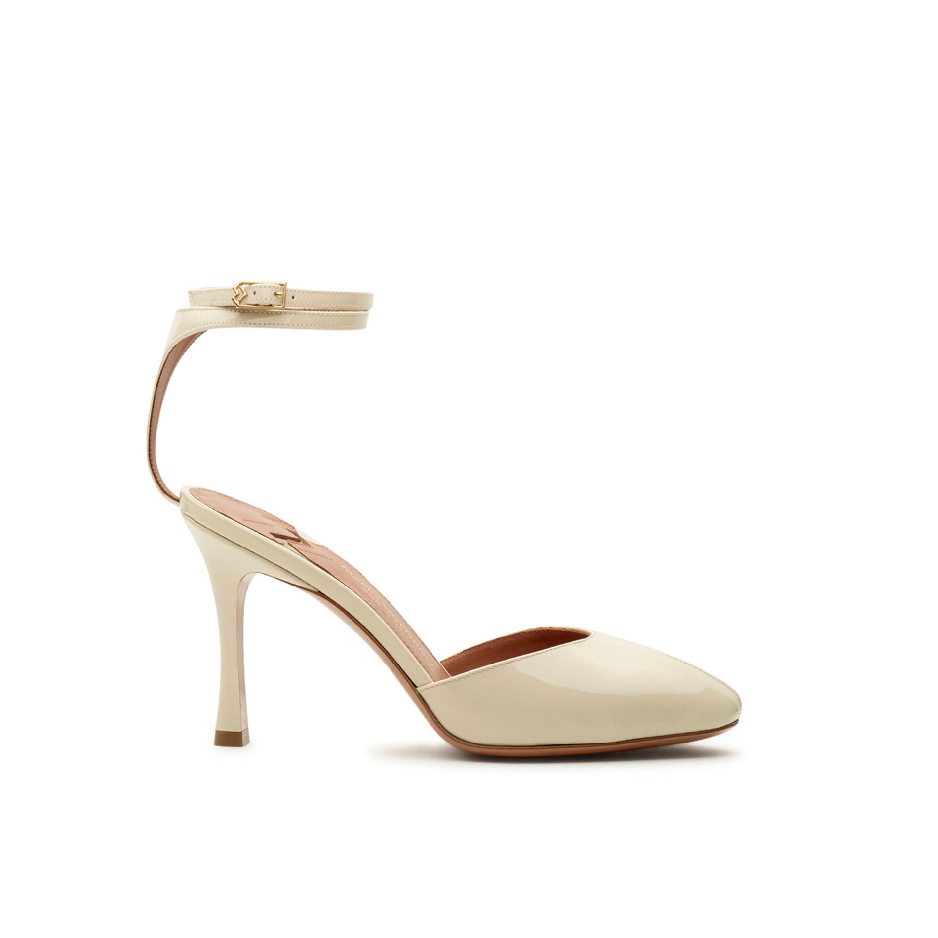 Women's sandal in ivory patent leather | New Collection – Mario