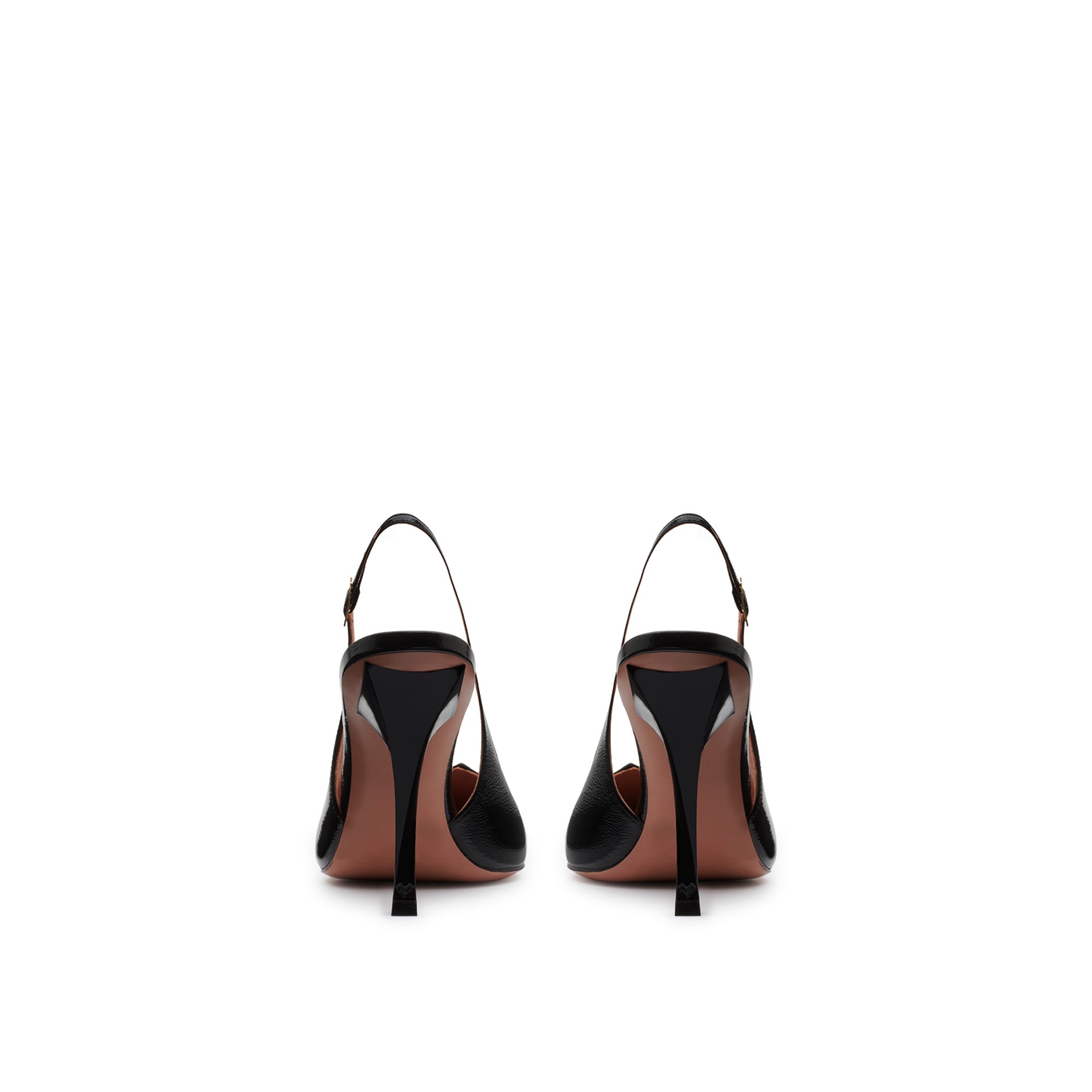 Black Patent Leather Pointed Toe Slingback High Heel Pump