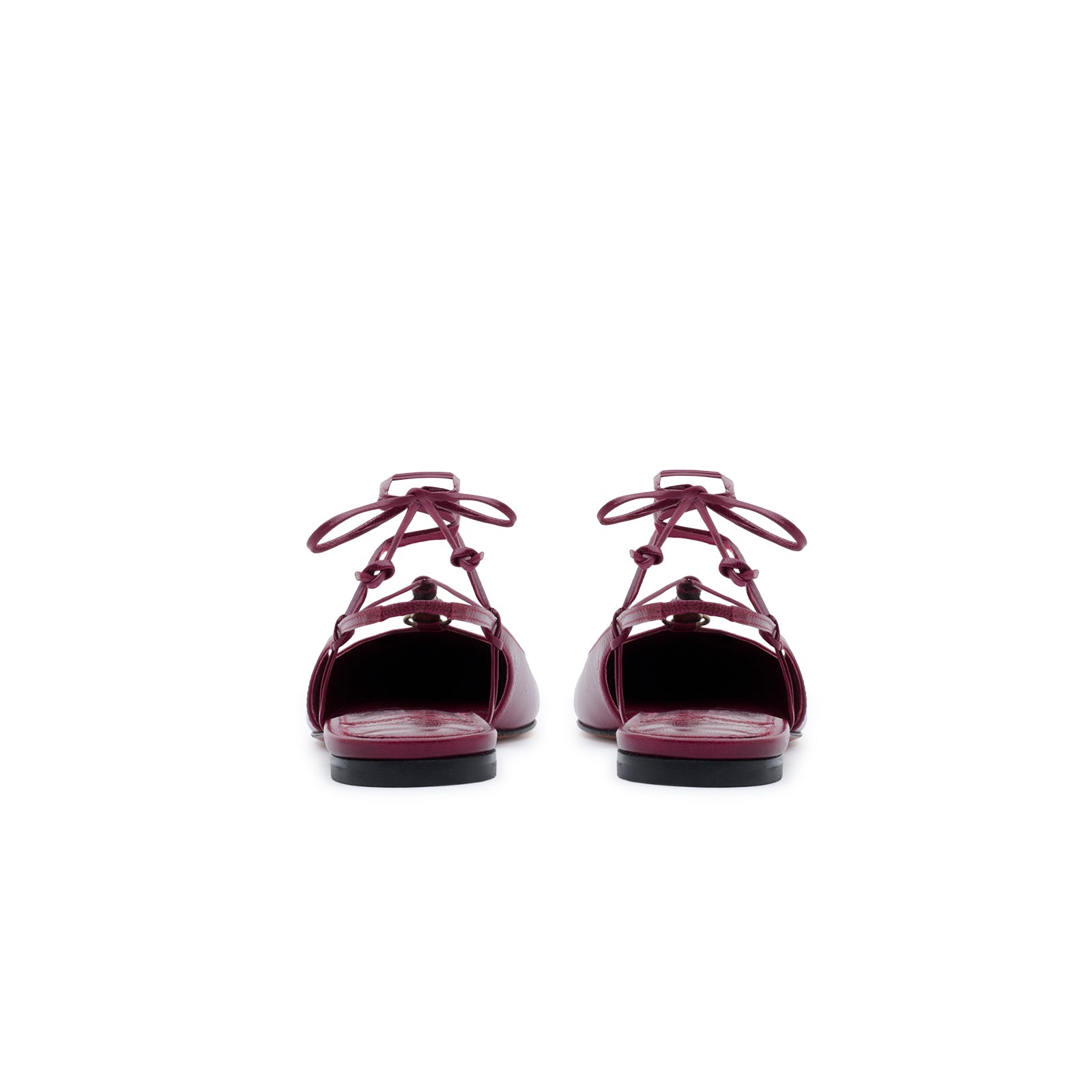 Mario Valentino burgundy kidskin leather slingback with 15mm heel and leather sole. Made in Italy