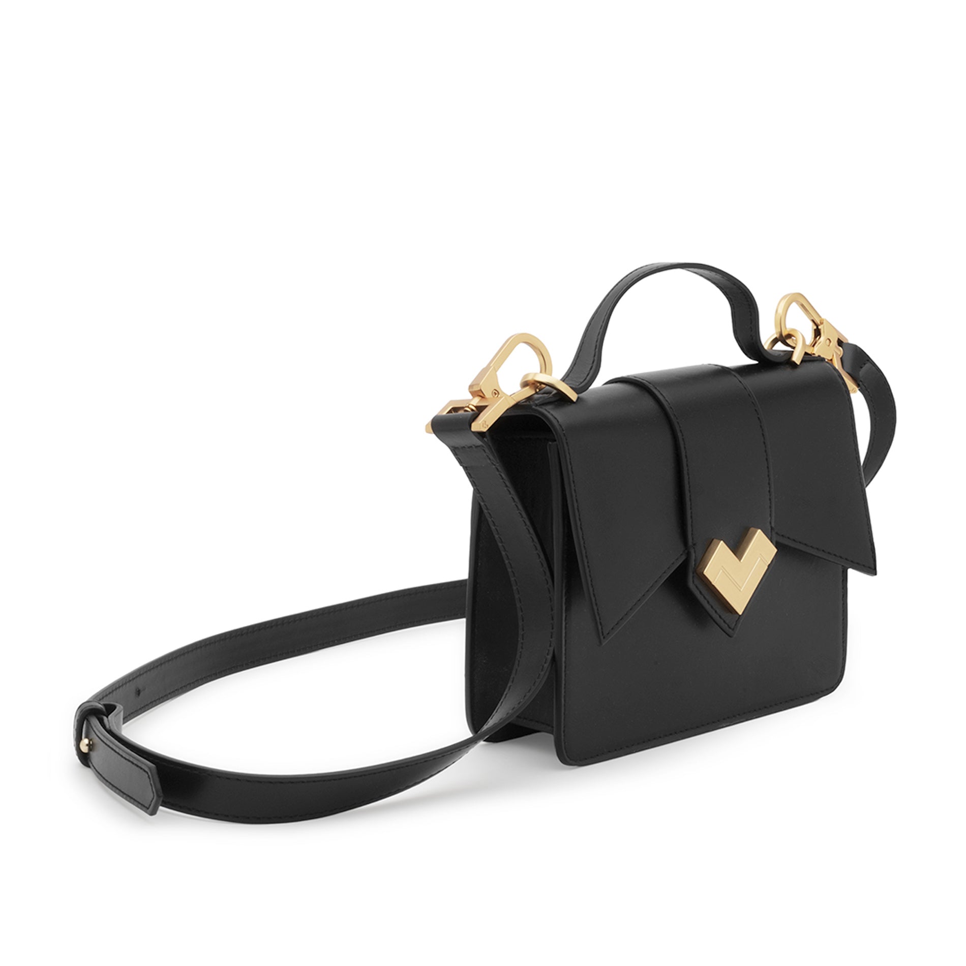 Mario Valentino White calf leather mini top handle bag with gold MV logo and shoulder strap
