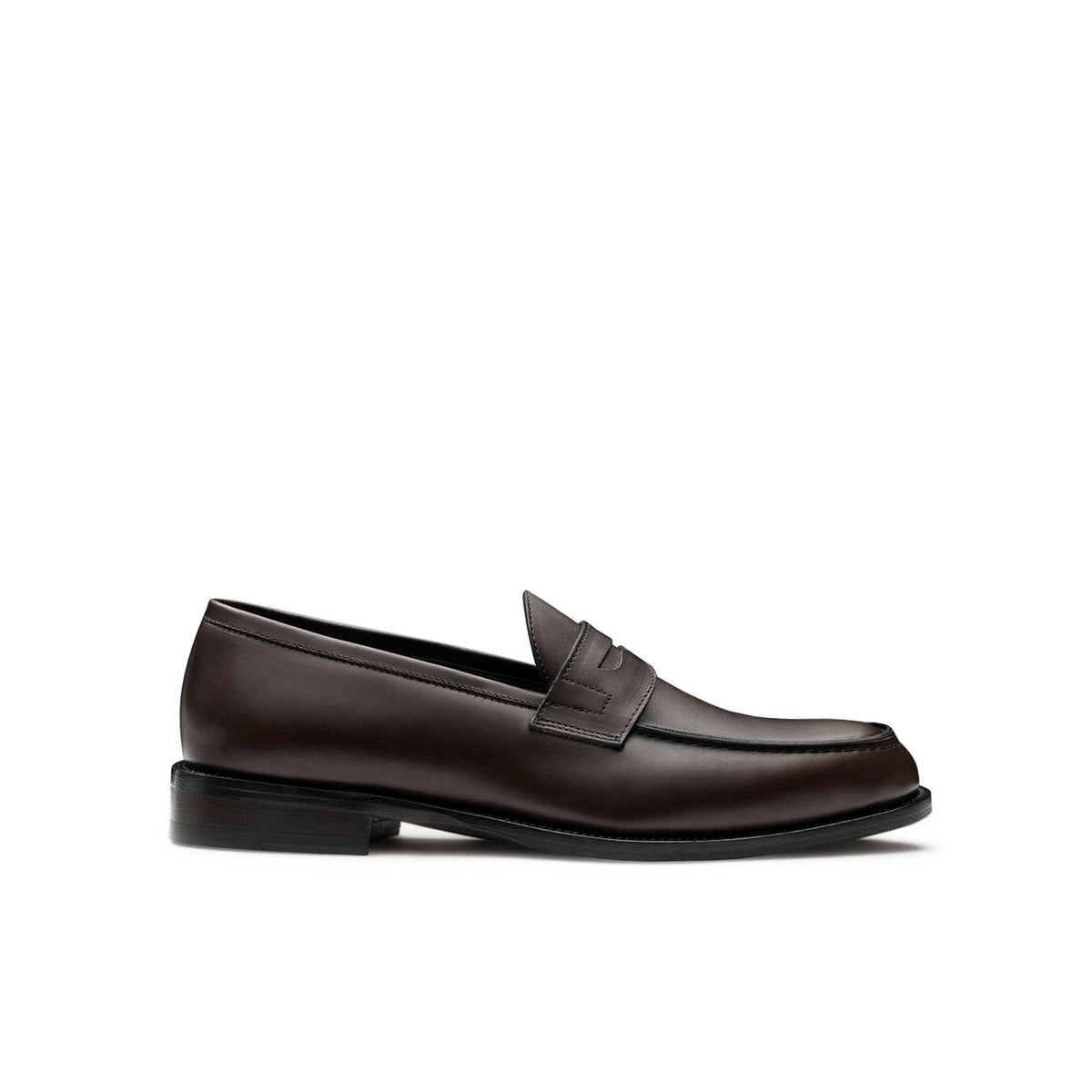 Brown Leather Penny Loafers for Men
