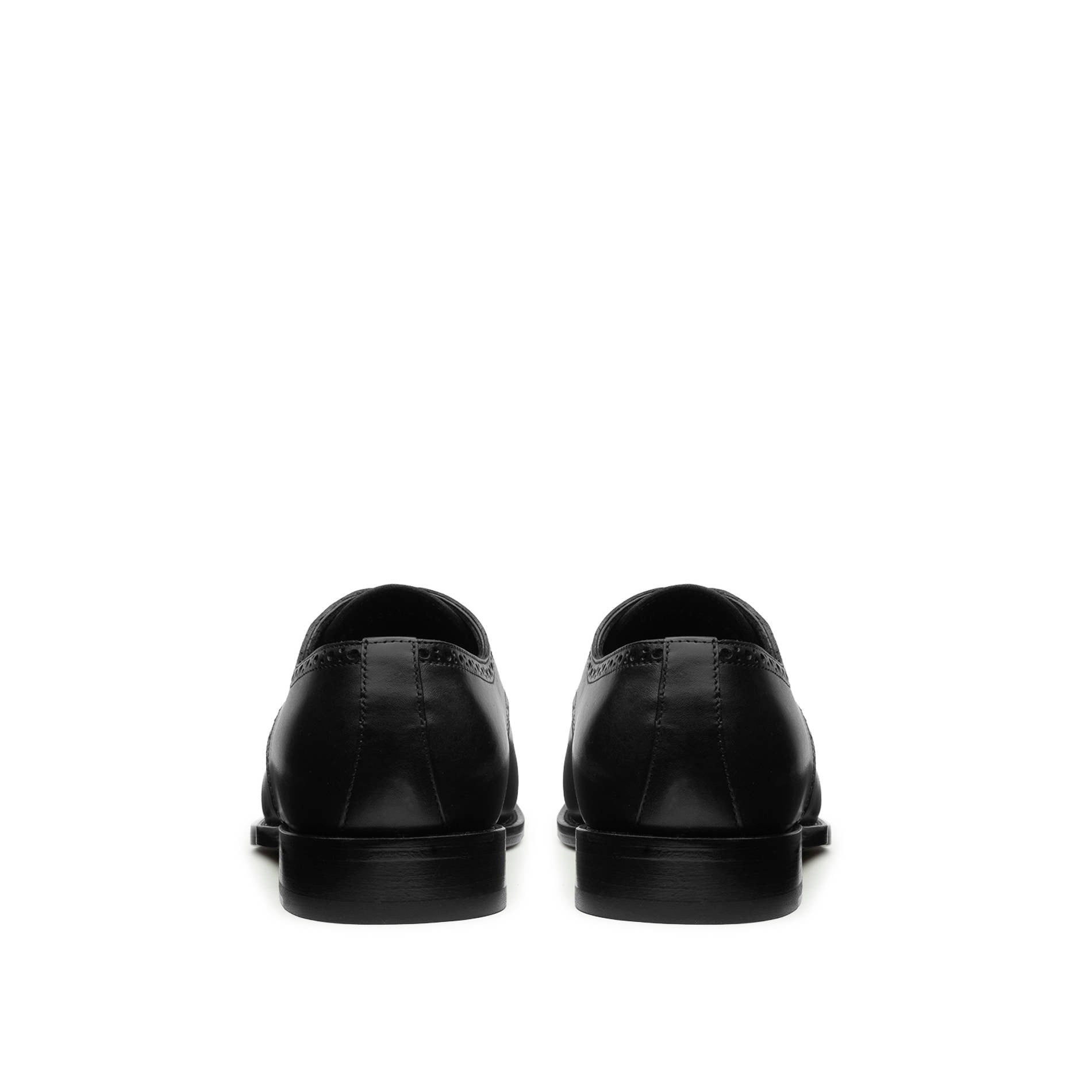 Back view of black calfskin Oxford shoes, Italian craftsmanship