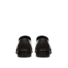 Back view of dark brown calfskin Oxford shoes, Italian craftsmanship