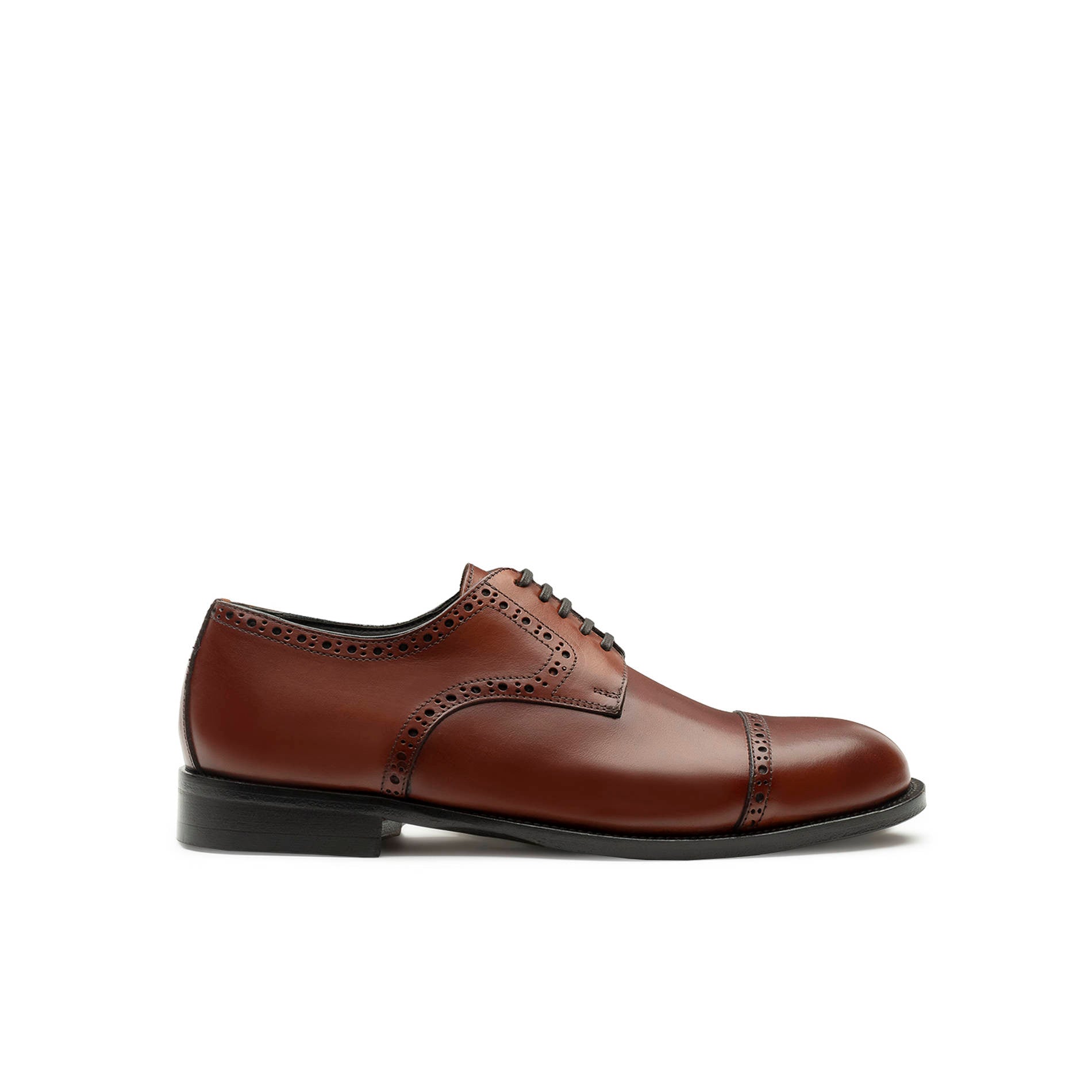 Tan Leather Oxford Brogue Shoes