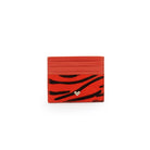 Mario Valentino zebra-print multicolor calfhair card holder with MV metal logo, pony-effect texture and slim elegant design. Made in Italy