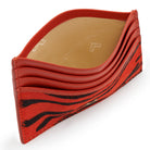 Valentino card holder featuring a central pocket, refined logoed lining and a sleek, structured slim design for essentials.