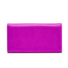 Back view of Mario Valentino purple leather envelope wallet with clean minimalist design and smooth calfskin finish