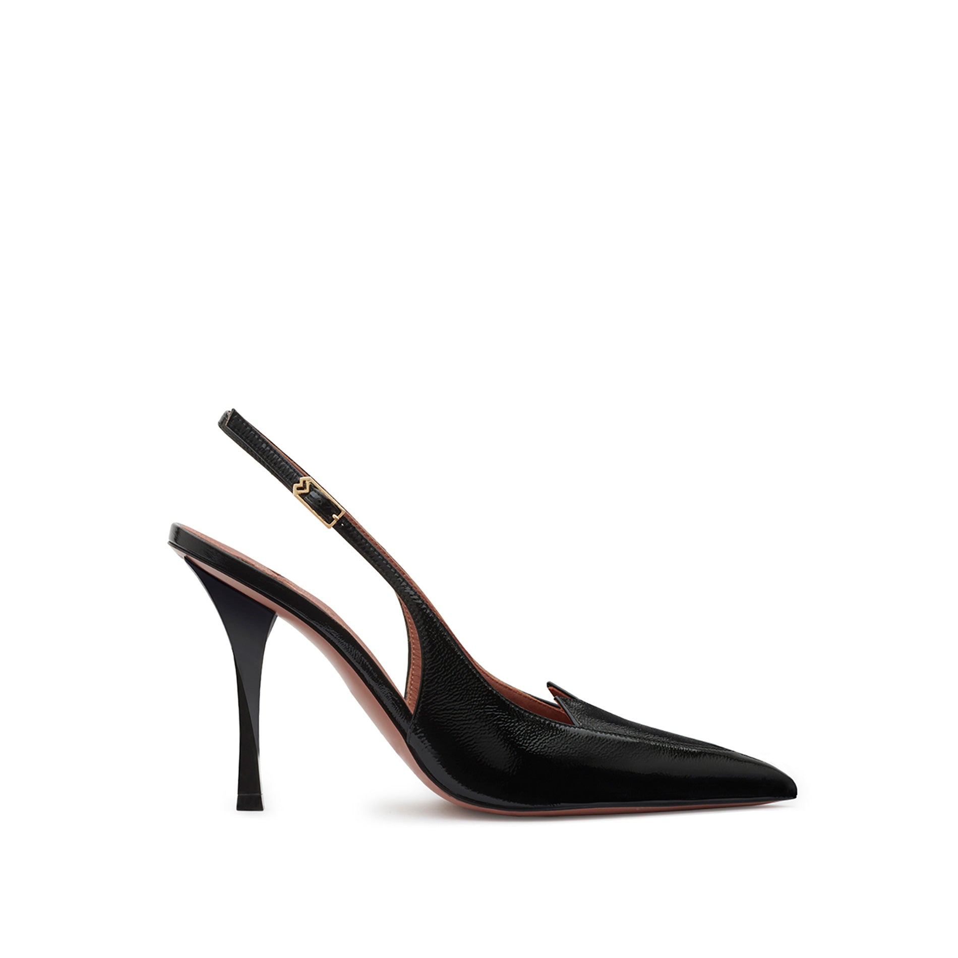 Mario Valentino Valentine Slingback in Black Patent Leather