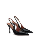 Black Patent Leather Pointed Toe Slingback High Heel Pump