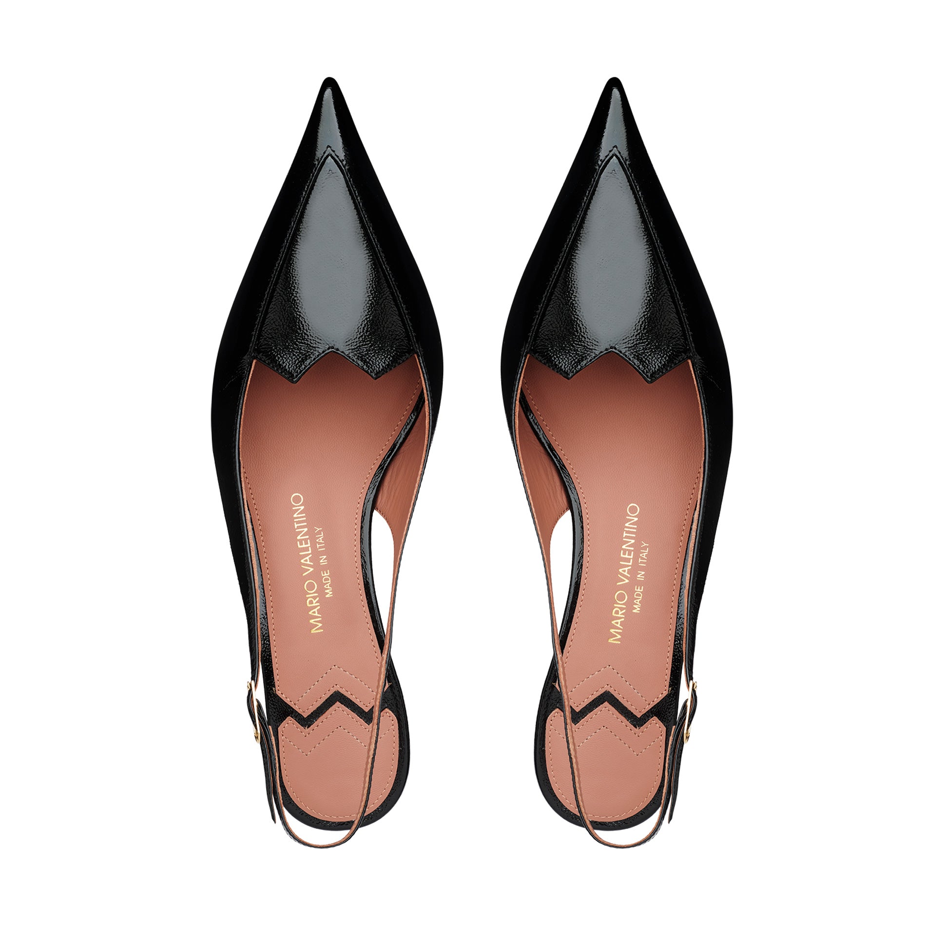 Black Patent Leather Pointed Toe Slingback High Heel Pump