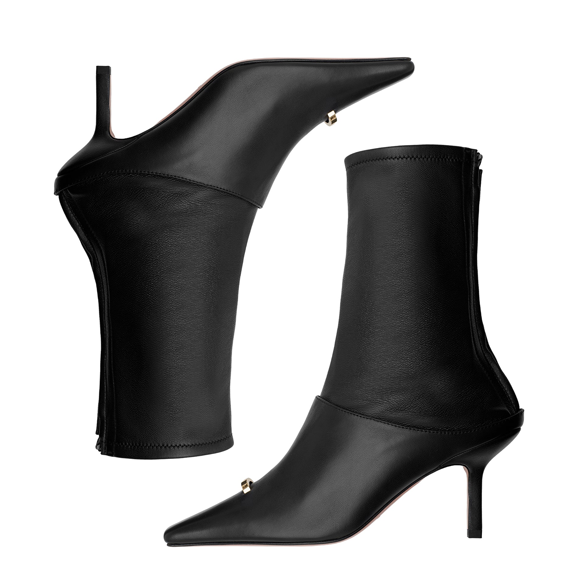 Nicole black calfskin ankle boots – Mario Valentino