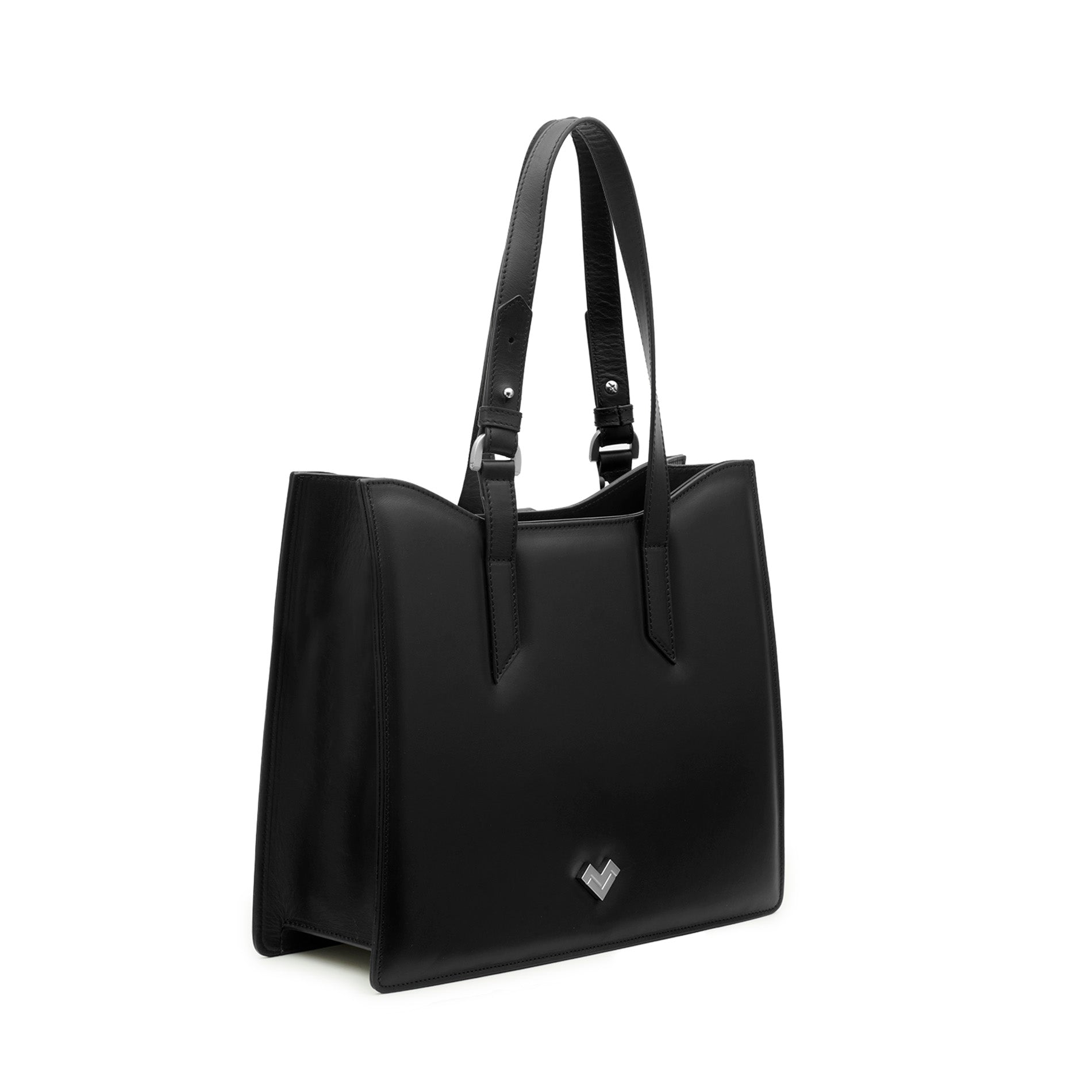 Black Leather Maxi Shopping Bag | Mario Valentino