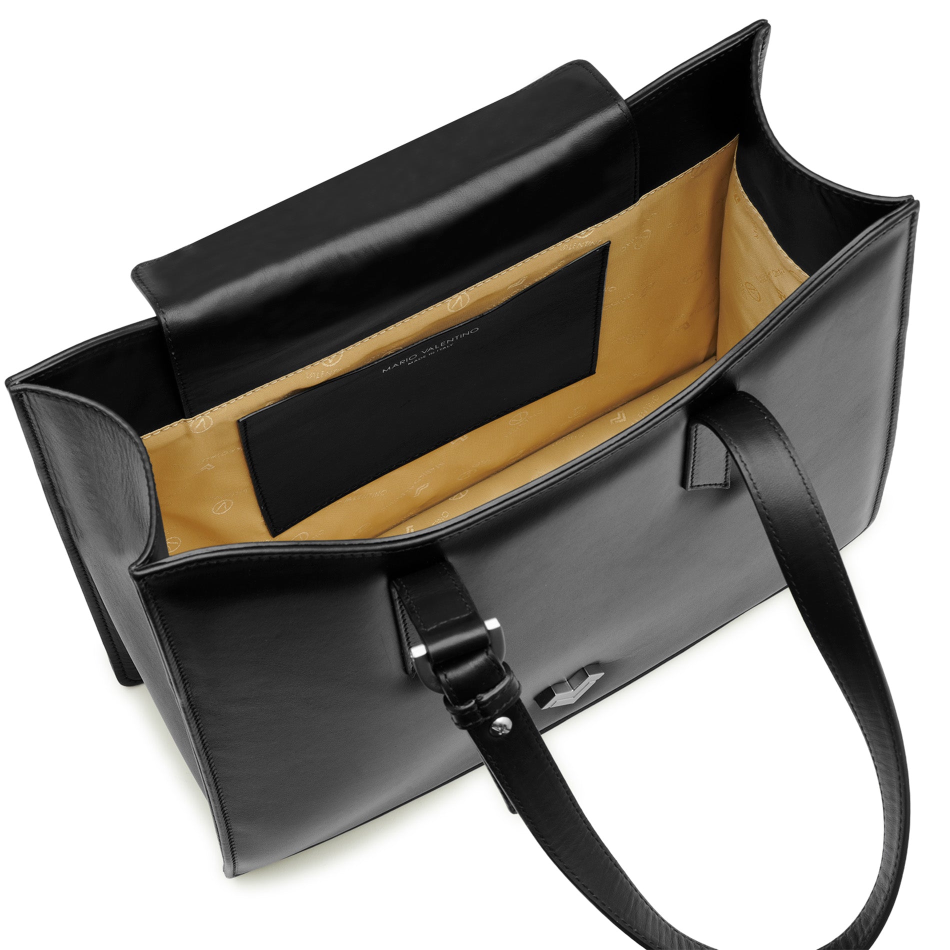 Black Leather Maxi Shopping Bag | Mario Valentino