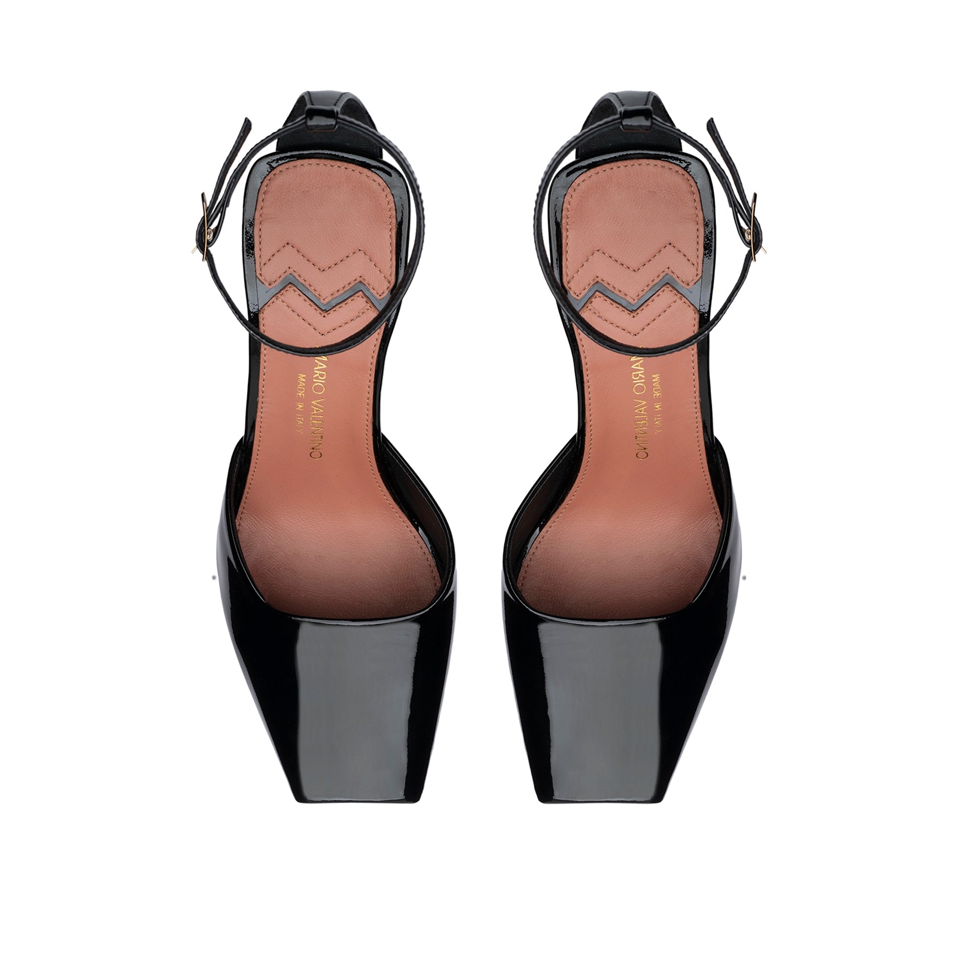 Mario Valentino Black Patent Leather Open-Toe | New Collection