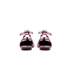 Mario Valentino burgundy kidskin leather slingback with 15mm heel and leather sole. Made in Italy