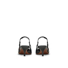 Mario Valentino Cindy black slingback with kitten heel, back view