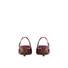 Mario Valentino Cindy Burgundy Kidskin Slingbacks, Kitten Heel Back View