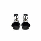 Mario Valentino black kidskin leather slingback with 15mm heel and leather sole. Made in Italy