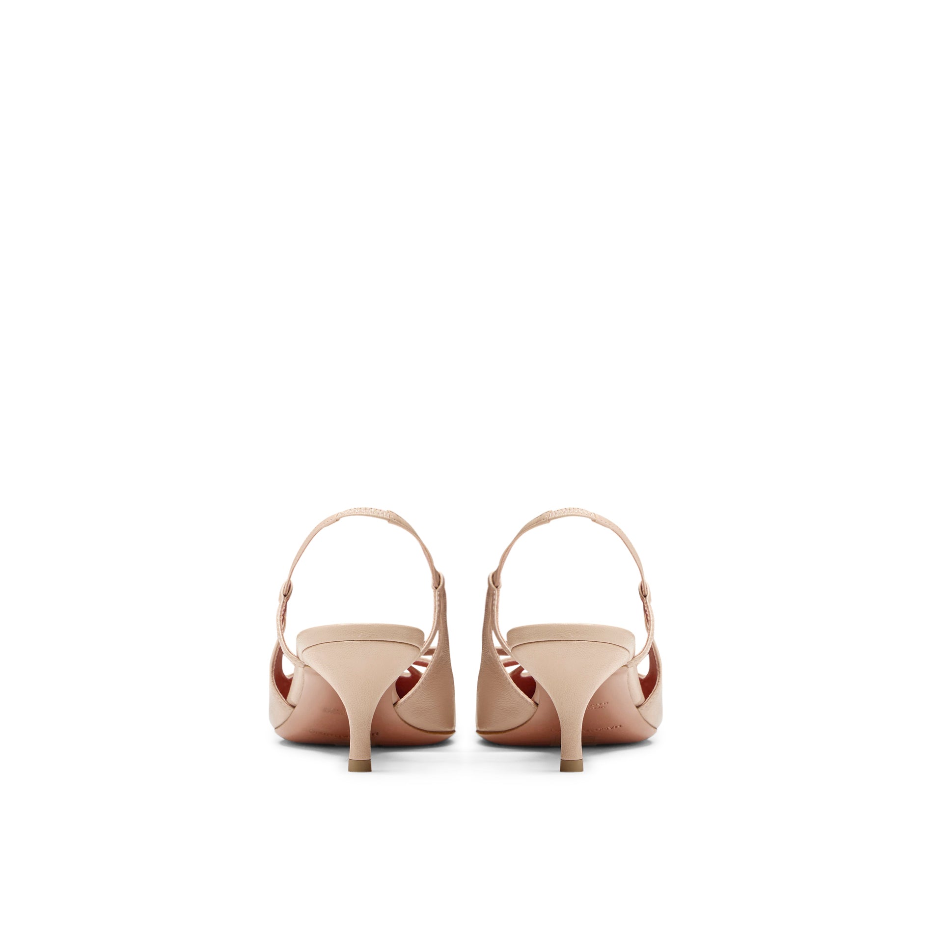 Mario Valentino Cindy nude slingback with kitten heel, back view