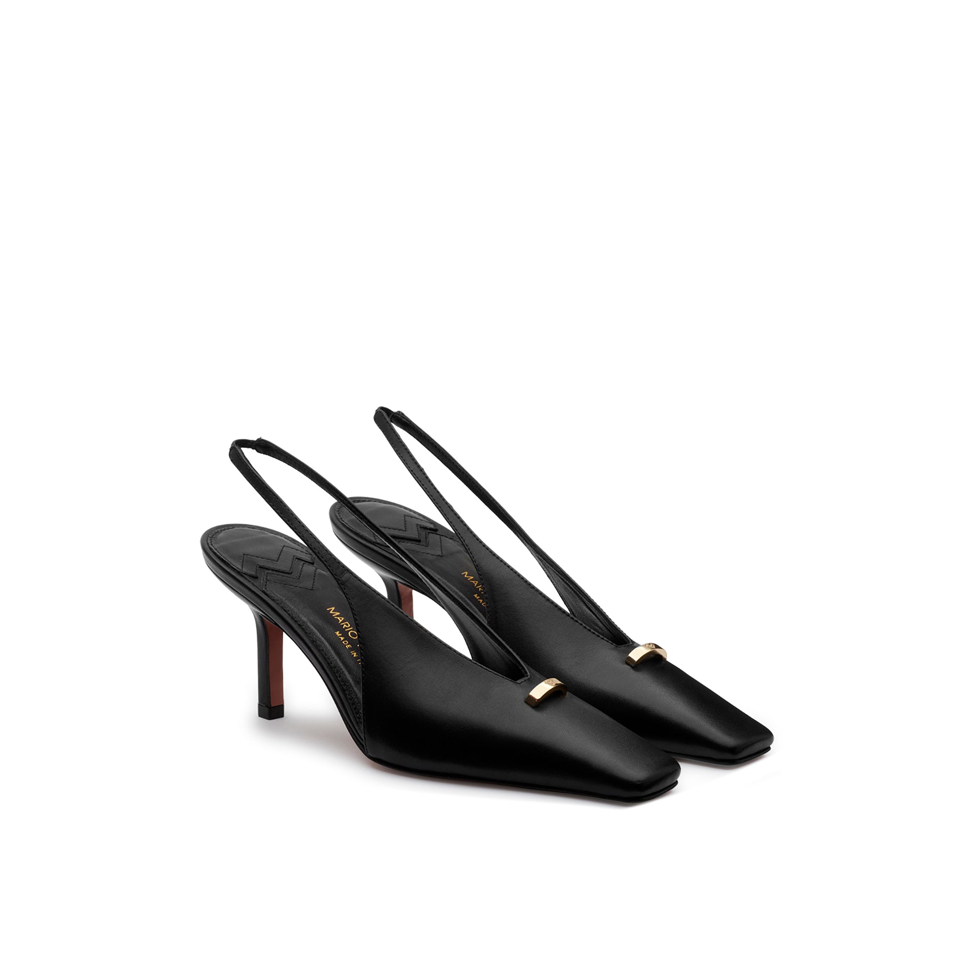 Black slingback in calf leather | New Collection – Mario Valentino