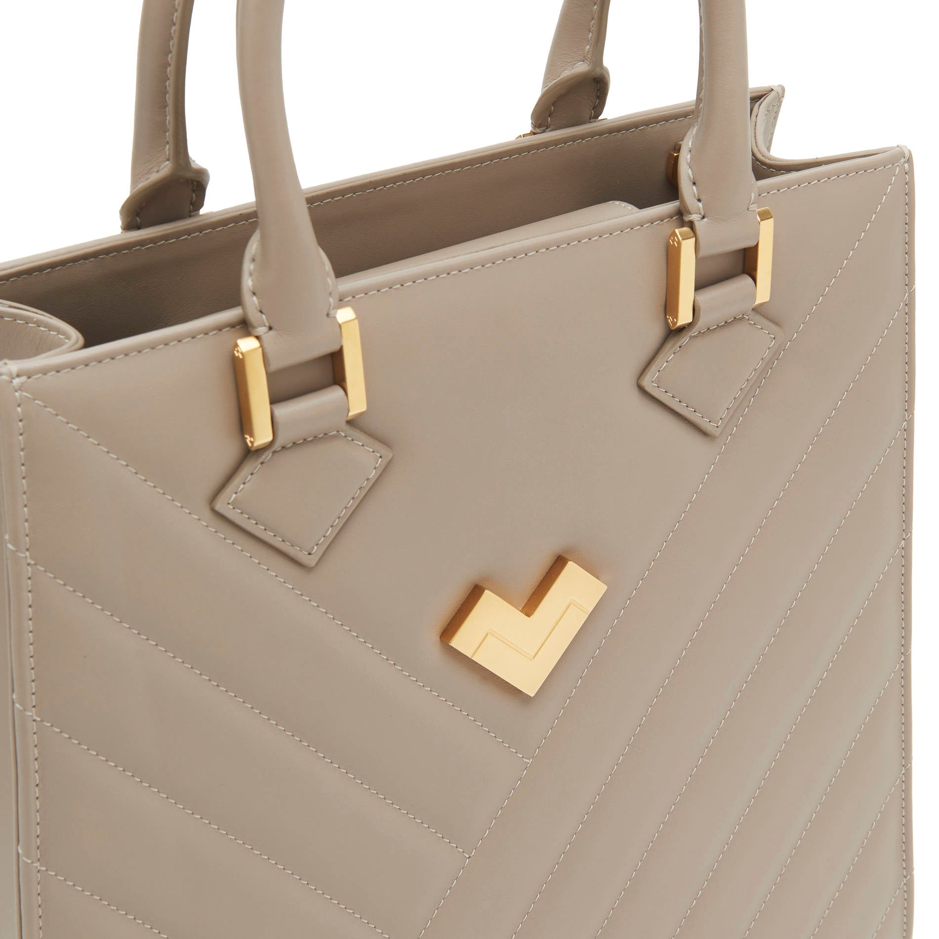Mario Valentinoグレー ハンドバッグ Valentino by Mario Valentino - Grey Leather & Suede Top Handle Bag