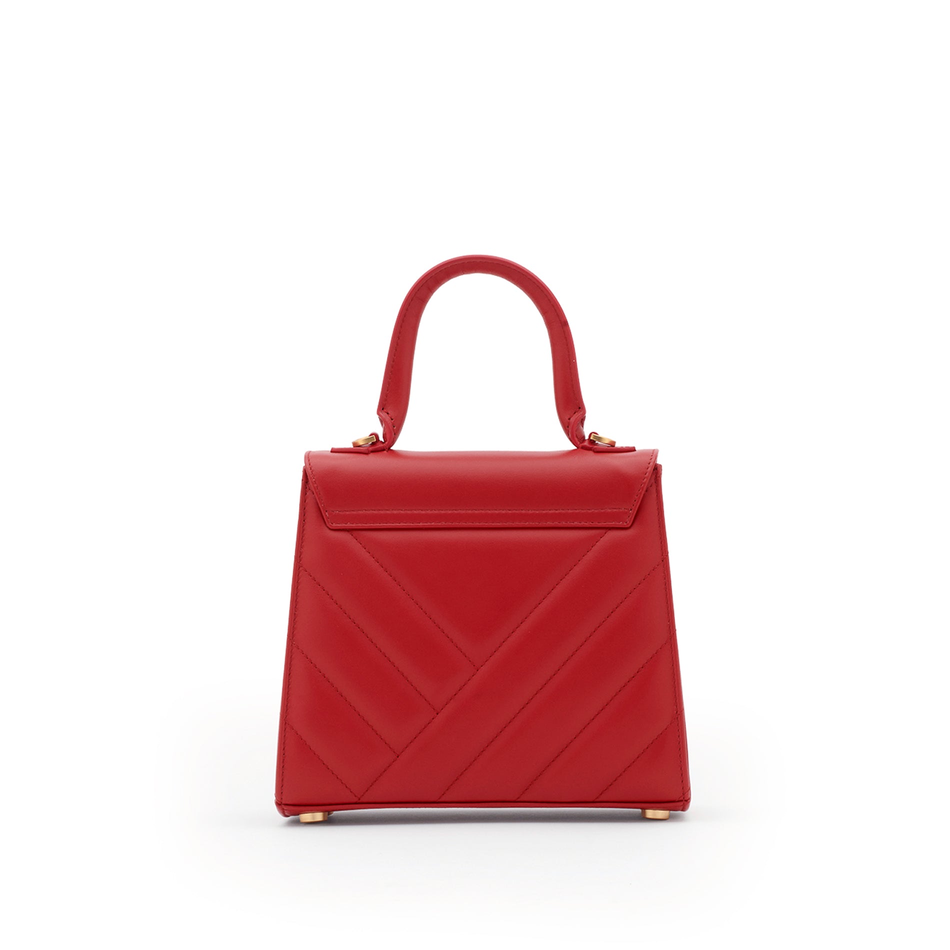 MV Icon Matelassé Red Calfskin Top Handle Handbag – Mario Valentino