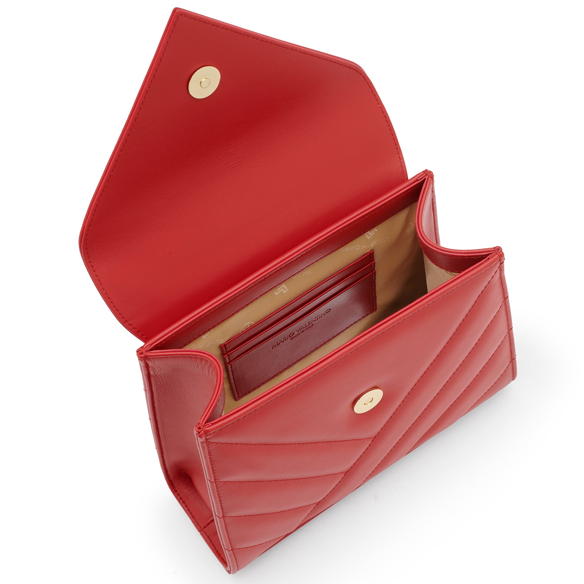 MV Icon Matelassé Red Calfskin Top Handle Handbag – Mario Valentino