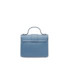 Mario Valentino sky blue mini bag in calf leather, rear view highlighting smooth leather, clean lines and elegant silhouette, Made in Italy