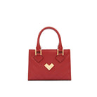 Red leather mini bag with gold logo and adjustable strap, elegant and compact everyday Mario Valentino handbag Made in Italy