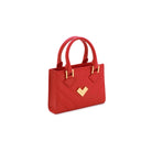 Red leather mini crossbody bag with gold logo and adjustable strap, everyday Mario Valentino handbag Made in Italy