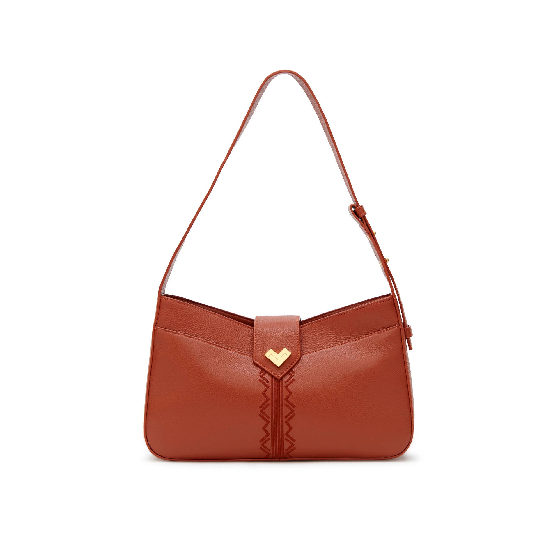 Mario Valentino Rust Leather Shoulder Bag