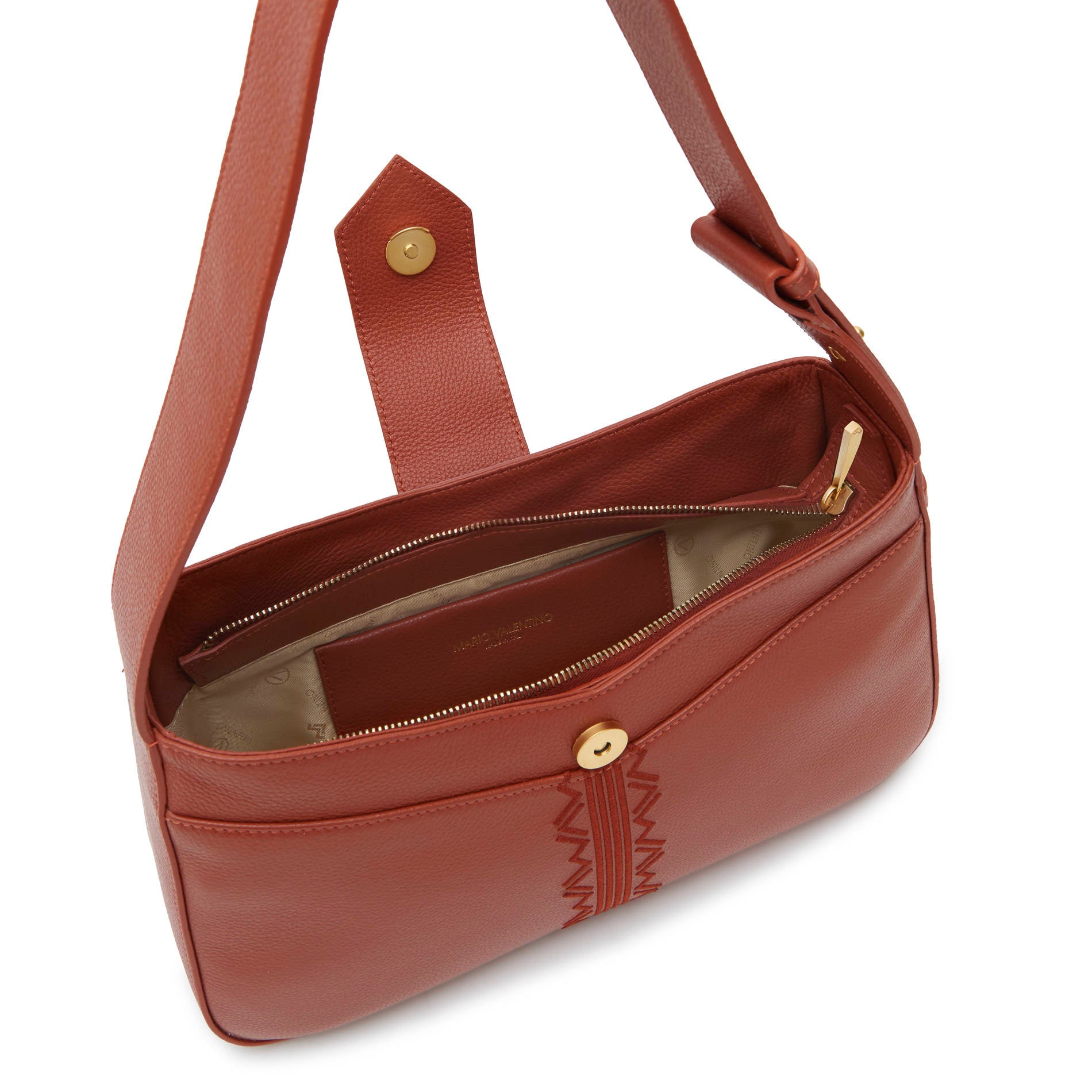 Mario Valentino Rust Leather Shoulder Bag