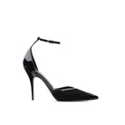 Black patent leather and suede pumps with pointed toe and 95 mm stiletto heel by Mario Valentino