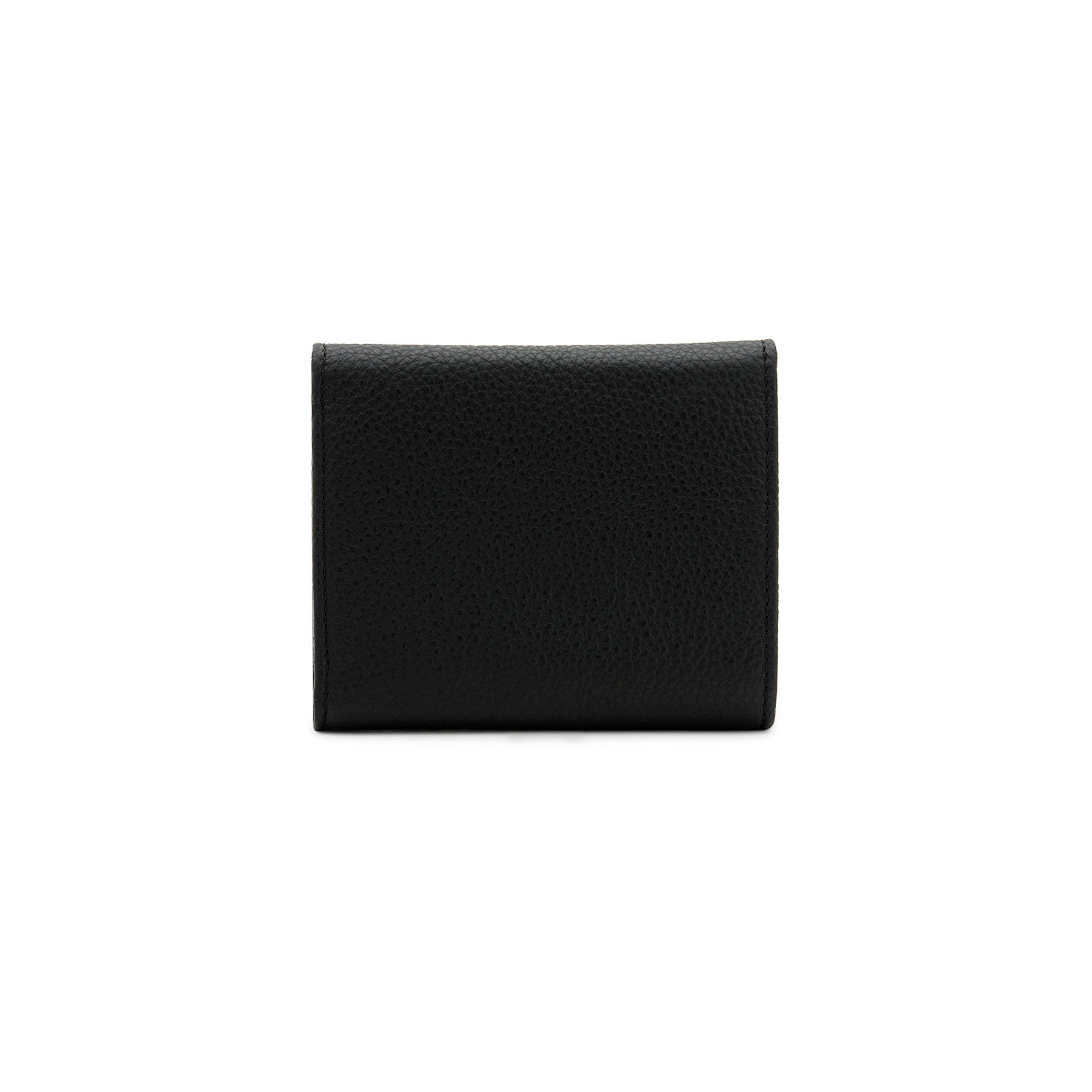 Mario Valentino Black Grained Calf Leather Compact Wallet