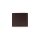 Mario Valentino dark brown men’s leather wallet back view, featuring a minimalist slim design in smooth calfskin.