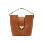 Mario Valentino bucket bag in cuoio calf leather front view