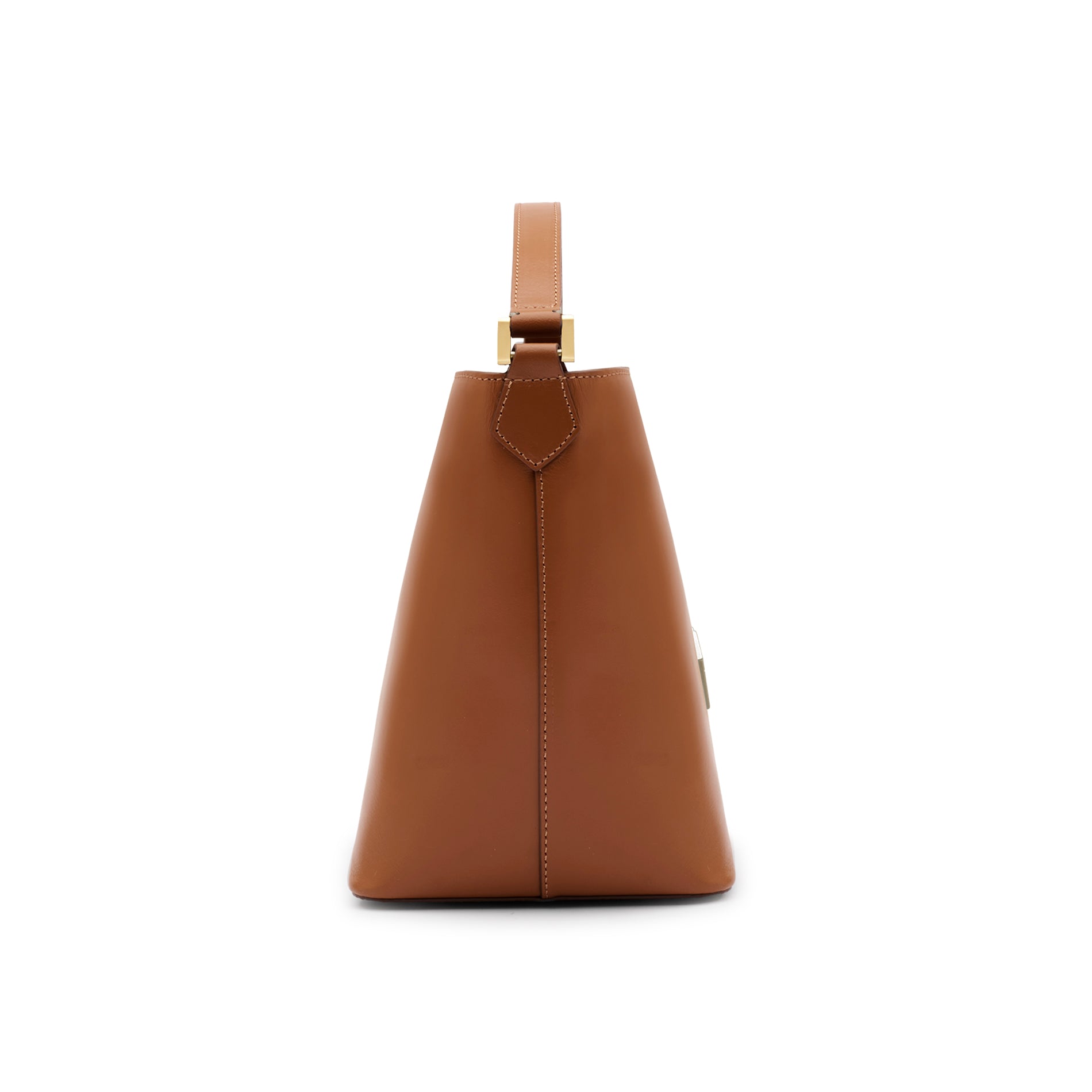 Side view of the structured Mario Valentino calf leather bag