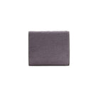 Mario Valentino grey hair-on leather wallet back view, minimalist compact design with refined stitching.