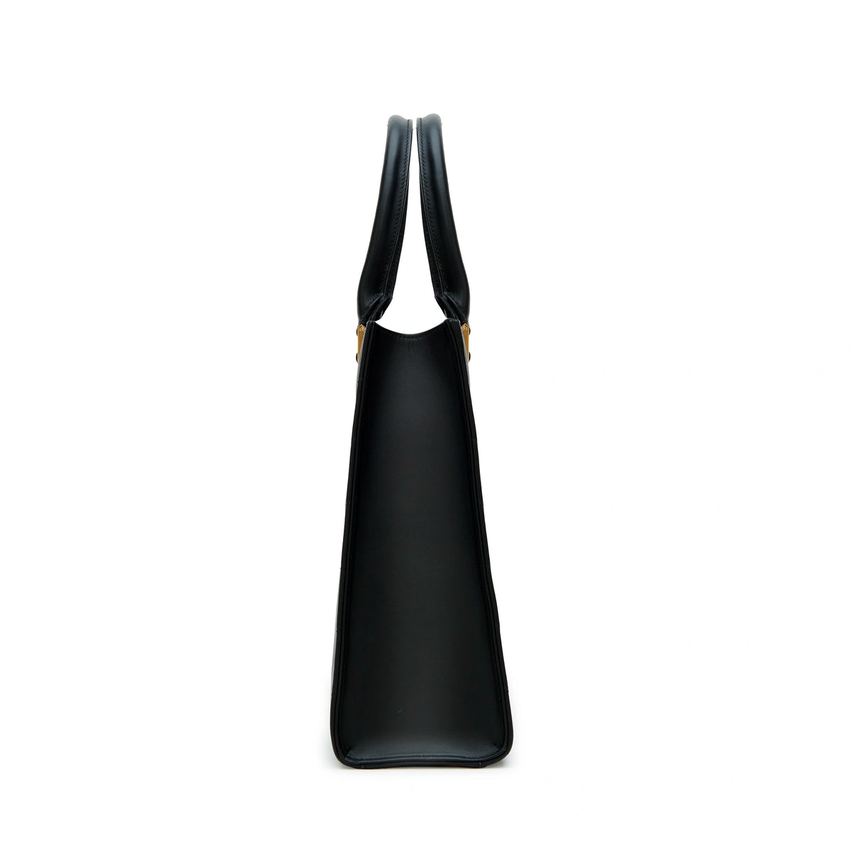 Mario Valentino Icon Large Matelassé bag in black calf leather, lateral view