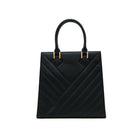 Mario Valentino Icon Large Matelassé bag in black calf leather, back view