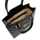 Mario Valentino Icon Large Matelassé bag in black calf leather, interior detail