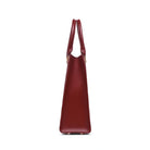 Mario Valentino Icon Large Matelassé bag in bordeaux calf leather, lateral view