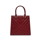 Mario Valentino Icon Large Matelassé bag in bordeaux calf leather, back view