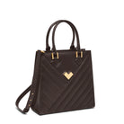 Mario Valentino Icon Large Matelassé bag in moro calf leather, front view