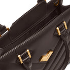 Mario Valentino Icon Large Matelassé bag in moro calf leather, closure detail