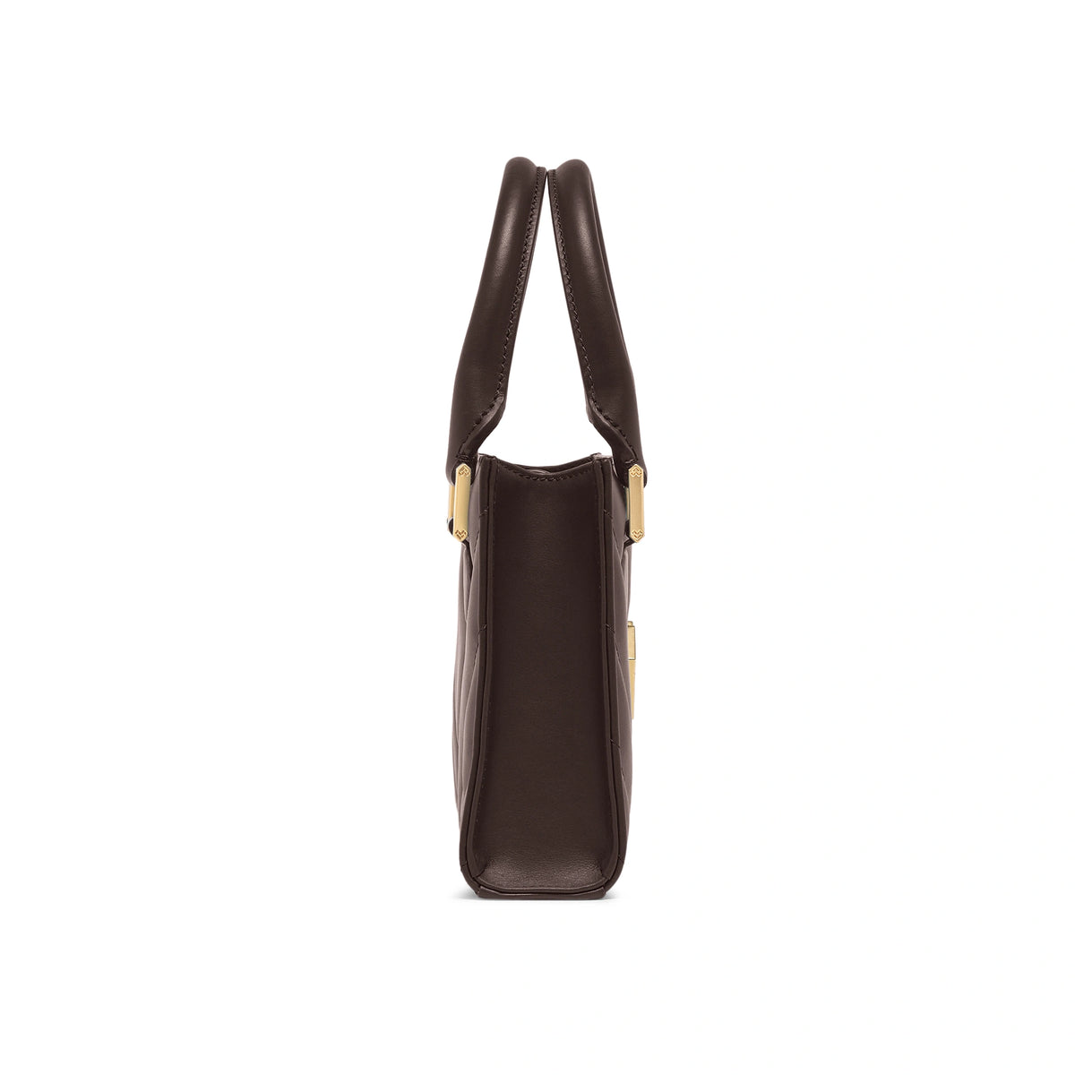 Mario Valentino Icon Mini Matelassé bag in moro calf leather, lateral view