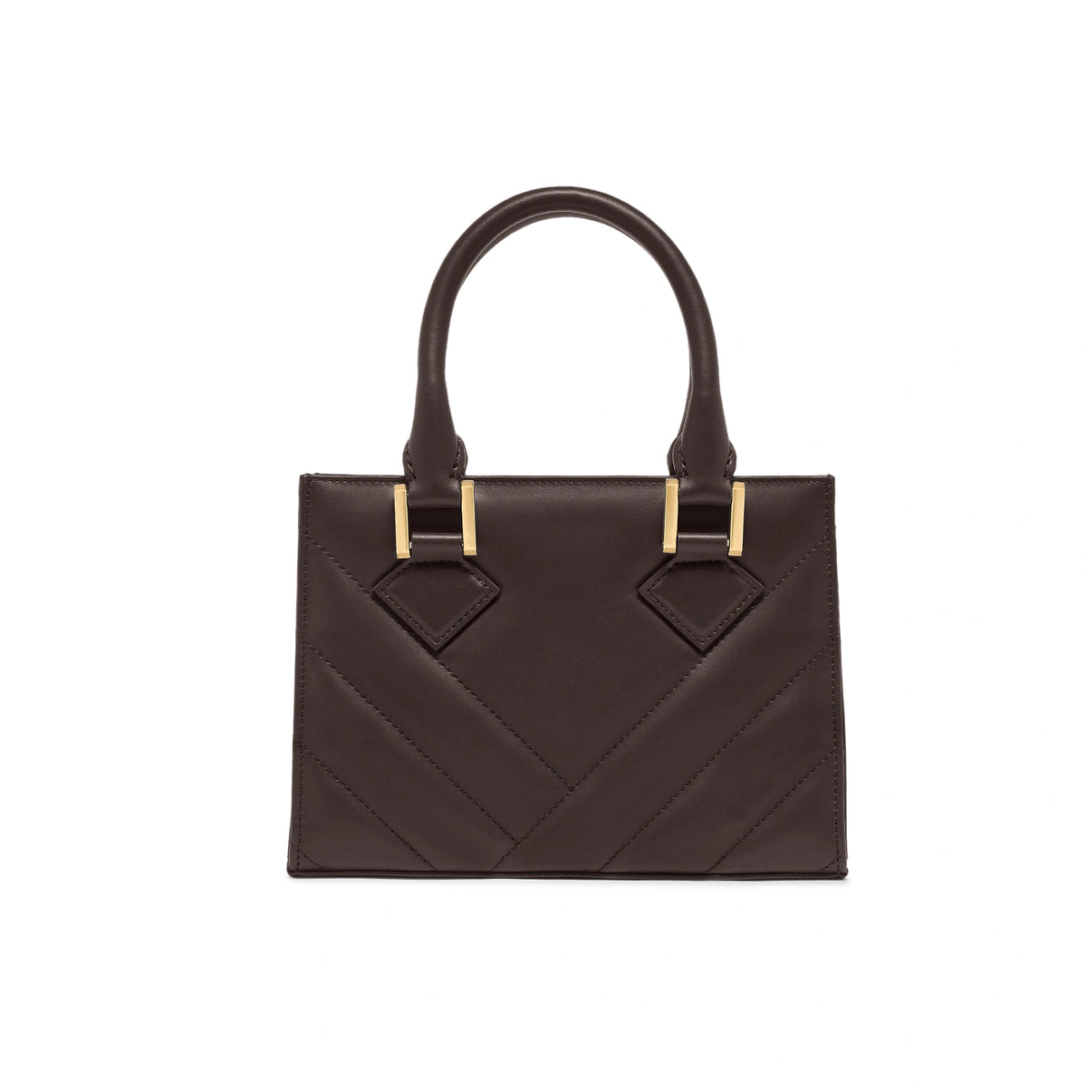 Mario Valentino Icon Mini Matelassé bag in moro calf leather, back view