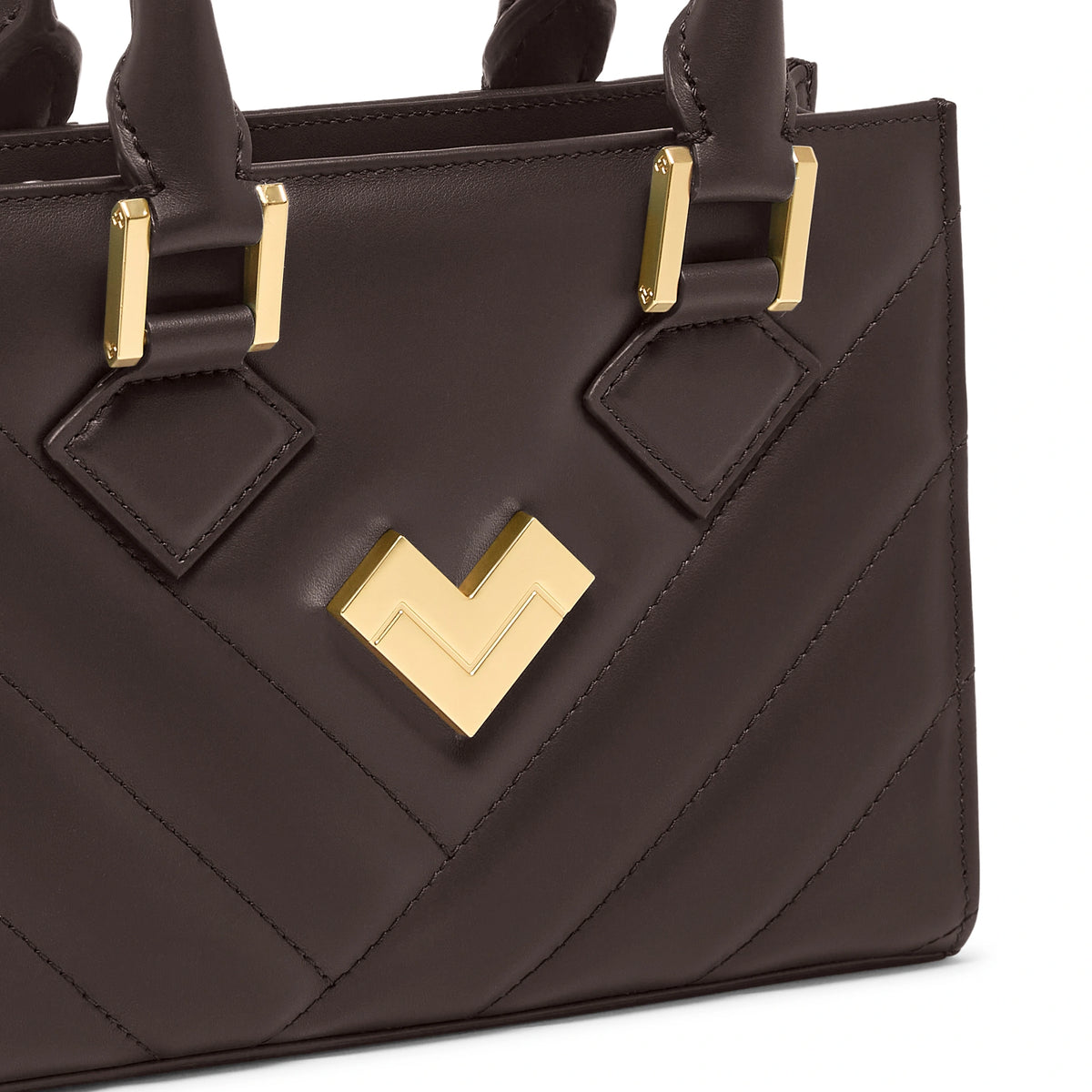 Mario Valentino Icon Mini Matelassé bag in moro calf leather, accessories details