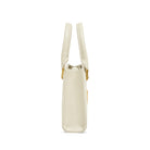 Mario Valentino Icon Mini Matelassé bag in off-white calf leather, lateral view