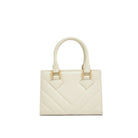 Mario Valentino Icon Mini Matelassé bag in off-white calf leather, back view
